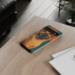 Siamese Cat Retro Halftone Portrait Case - Orange Teal Print