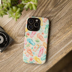 Watercolor Flip Flops pattern Tough Case | Beach Shells Phone Cover