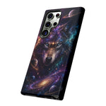 Cosmic Wolf Phone Case, Galaxy Nebula Portrait Tough Cover, Gift