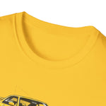 Yellow 1999 Skyline Illustration JDM T-Shirt | R34 GTR Car Trio