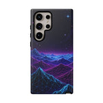 Retro Neon Mountains Phone Case | Vaporwave Galaxy Landscape