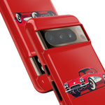 Red Classic Corvette C1 Illustration phone case | Retro Car Tough Case