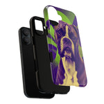 Boxer Halftone Portrait Tough Phone Case - Green and Violet