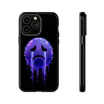 Glitch Sad Face Phone Case, Anime Melt Static Tough Cover