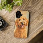 Goldendoodle Fluffy Curls Portrait Art Tough Phone Case