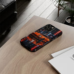 Orange Supra Phone Case, Neon City Night JDM Sports Car Tough Cover