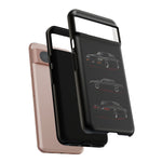 Black GNX Phone Case, Three-View Muscle Car Vector Tough Cover