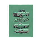 1968 Chevy C10 Pickup illustration Velveteen Microfiber Blanket | Retro Truck