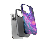 Neon Dolphin Ocean Vaporwave Art Tough Phone Case