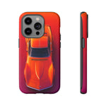 C3 Corvette Phone Case, Orange Top-Down Duotone Gradient Cover