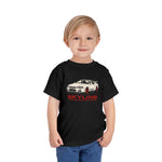 Skyline R34 GT-R Toddler T-Shirt – JDM White Car with Red Wheels Graphic