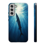 Barracuda Silhouette Phone Case, Sunlit Marine Art Tough Cover