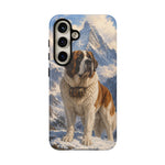 Saint Bernard Dog Phone Case | Mountain Snow Scene, Protective Tough Case
