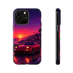 FD RX-7 Retro Sunset Sports Car Tough Case | Neon Vaporwave Beach Drive