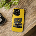 1969 Camaro Z28 Yellow Front View Muscle Car Tough Phone Case