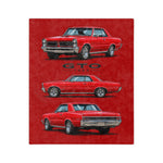 1965 GTO Red Car Blanket | Velveteen Microfiber Throw