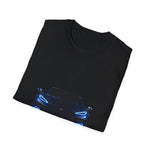 2023 Z06 C8 Wide Split Blue Neon Headlights Dark T-Shirt Car Fan Gift