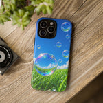 Bubbles Over Grass phone case | Tough Cover
