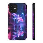 Neon Koi Reflection Vaporwave phone case | Tough Cover
