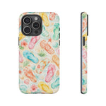 Watercolor Flip Flops pattern Tough Case | Beach Shells Phone Cover