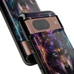 Cosmic Wolf Phone Case, Galaxy Nebula Portrait Tough Cover, Gift