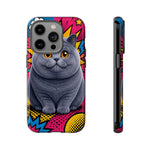 British Shorthair Round Pop Art Tough Phone Case