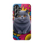 British Shorthair Round Pop Art Tough Phone Case