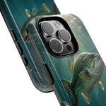 Largemouth Bass Phone Case, Sunlit Underwater Tough Cover, Gift