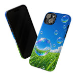 Bubbles Over Grass phone case | Tough Cover