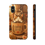Coffee Cat Phone Case, Cozy Morning Folk Art Cover, Gift
