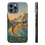 Leaping Golden Trout Lake Scene phone case | Tough Cover