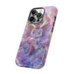 Cherub Cloud Throne Phone Case, Pastel Marble 3D Render Cover