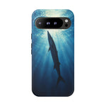 Barracuda Silhouette Phone Case, Sunlit Marine Art Tough Cover