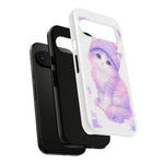 Pastel Cat Beanie Phone Case, Glitch Color Block Cover, Gift