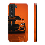 Orange Mustang Art Phone Case, GT500 American Muscle Car Tough Cover for Male