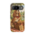 Cocker Spaniel Picnic Scene phone case | vintage dog art