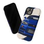R34 Skyline GT-R Bayside Blue Tough Phone Case for 90s JDM Fans