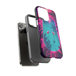 Neon Flamingo Pool Vaporwave Art Tough Phone Case