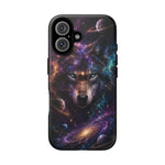 Cosmic Wolf Phone Case, Galaxy Nebula Portrait Tough Cover, Gift