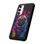 Pug Neon Graffiti Portrait Tough Phone Case - Dripping Paint
