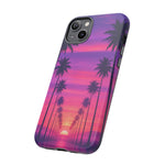 Retrowave Aesthetic Sunset Palm Trees phone case