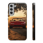 Miata Phone Case, Red JDM Roadster Golden Hour Trail Cover, Gift
