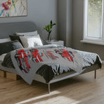 1960 Red Impala Illustration Velveteen Blanket | Classic Car Throw