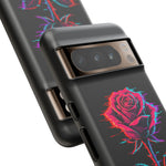 Glitch Rose Neon Phone Case Vaporwave Tough Cover