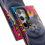 British Shorthair Round Pop Art Tough Phone Case