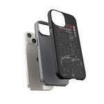 R35 GTR Infographic Phone Case, Black Spec Sheet Tough Cover