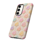 Pastel Swirl Lollipops Tough Case | Candy Pattern Phone Cover