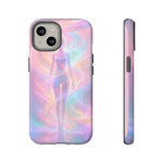 Pastel Aura Phone Case, Swirling Silhouette 3D Cover, Gift