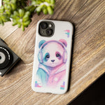 Pastel Panda Phone Case, Glitch Color Block Cover