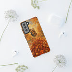 Yorkshire Terrier Jumping in Autumn Leaves Tough Case | Fall Dog Phone Cover